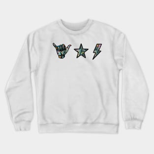 holographic shaka, star and lightning sticker pack Crewneck Sweatshirt